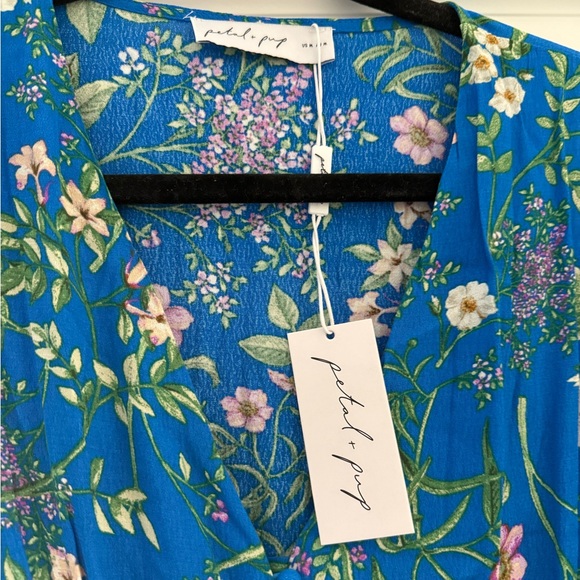 Blue Floral Button Up Maxi Dress - Picture 4 of 4